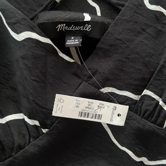 NEW Madewell The Layton Midi Slip Dress Size 2 Black & White Stripe $128 Retail - Picture 4 of 12